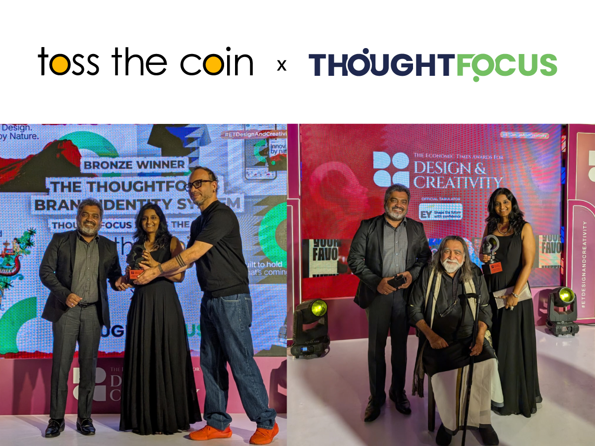 Toss the Coin and ThoughtFocus representatives at the Economic Times Awards for Design & Creativity