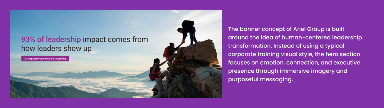 The banner concept of Ariel Group
