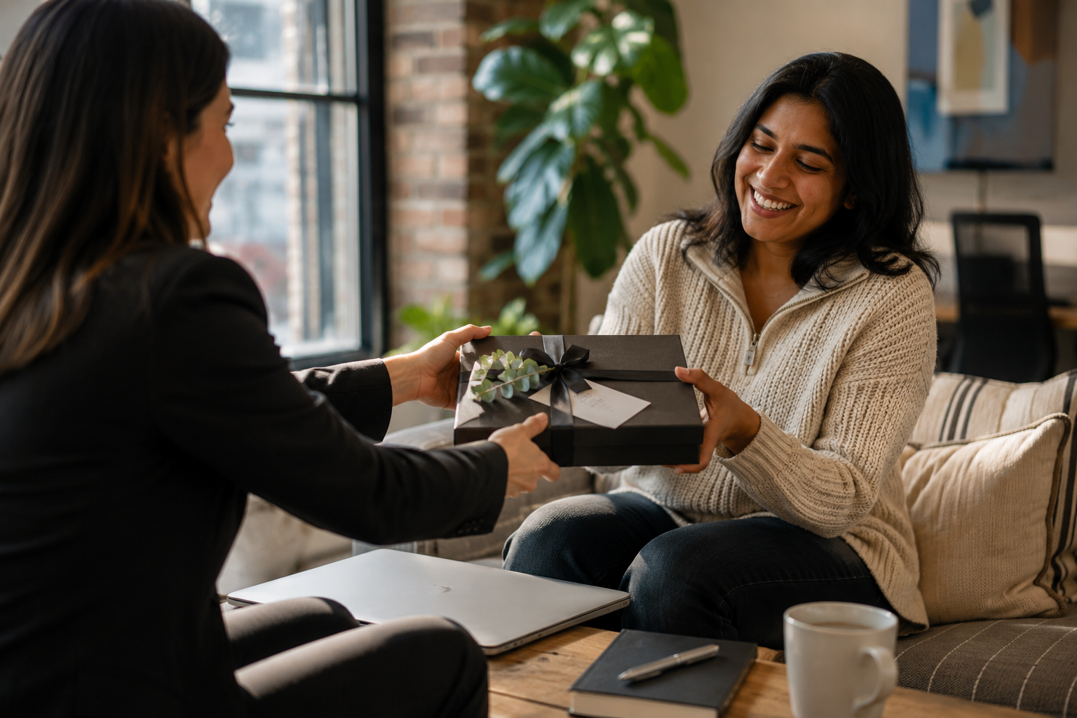 A valued client receiving a considered year-round gift